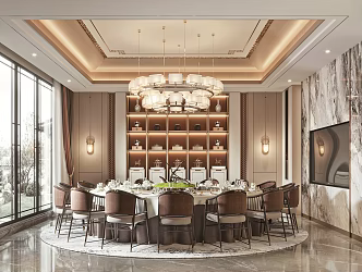 New Chinese-style private room hotel private room 3d model