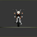 Vintage Orange And Black Motorcycle On Circular Display Stand With Classic Design Features