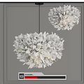 Modern White Fluffy Floral Inspired Chandelier for Stylish Contemporary Interior Decor