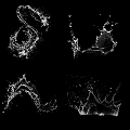 Garden Decorative Water Splash Patterns Featuring Four Different White Shapes On Black 3d model