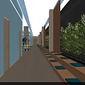 Community Leisure Center Layout Design With Functional Zones Green Plants And Colorful Umbrellas