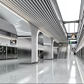 Modern Subway Station Interior With Escalator Glass Doors Sleek Ceiling Bright Lighting And Polished Floor