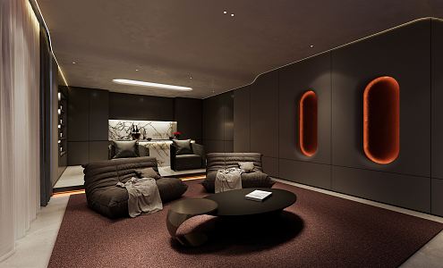 modern video room 3d model