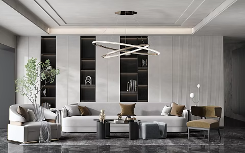 Light Luxury Living Room 3d model