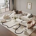 Sofa coffee table combination 3d model