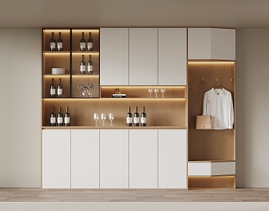 Household Shoe Cabinet Wine Cabinet Integrated Cabinet 3d model