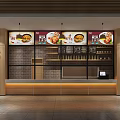 Modern Restaurant Interior With Order Counter Menu Display Screens And Brick Wall Decor