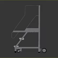 Sturdy Metal Rolling Ladder Cart With Steps And Wheels For Easy Mobility