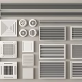 Different Types Of Air Conditioner Vents With Varied Grille Designs And Shapes