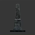 Ancient Stone Obelisk Architecture With Carved Hieroglyphic Details And Solid Base Pedestal Design