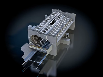 Modern Office Hallway Architectural Design With 3D Model Structure And Interior Layout 3d model