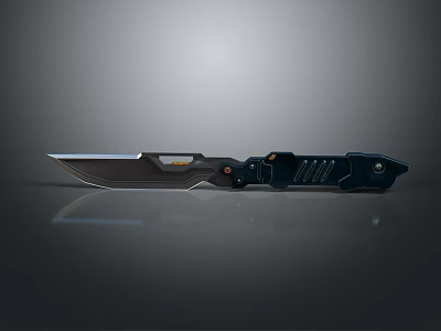 Tactical Folding Knife Design With Sharp Blade Ergonomic Handle And Black Finish 3d model