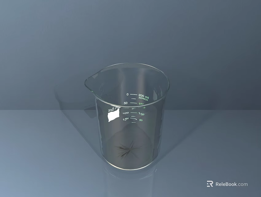 Industrial Glass Beaker With Graduated Scale For Liquid Measurement Equipment 3d model 
