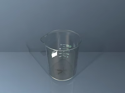 Industrial Glass Beaker With Graduated Scale For Liquid Measurement Equipment 3d model