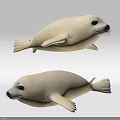 Two White Reptile Plush Toys Lying Flat and Sideways on White Background