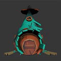 Whimsical Cartoon Building With Turquoise Spiral Structure And Orange Circular Decorations