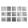 Metallic Textured Switch Panels with Various Designs for Home Interior Use