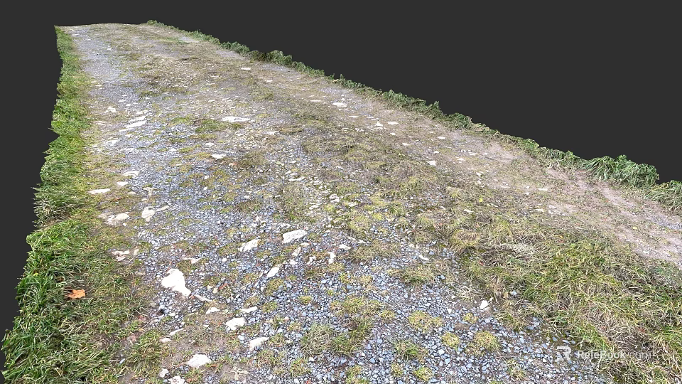 Natural Garden Path Paving With Gravel Stones Grass And Moss Design 3d model 