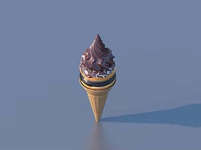 chocolate ice cream dessert food 3d model