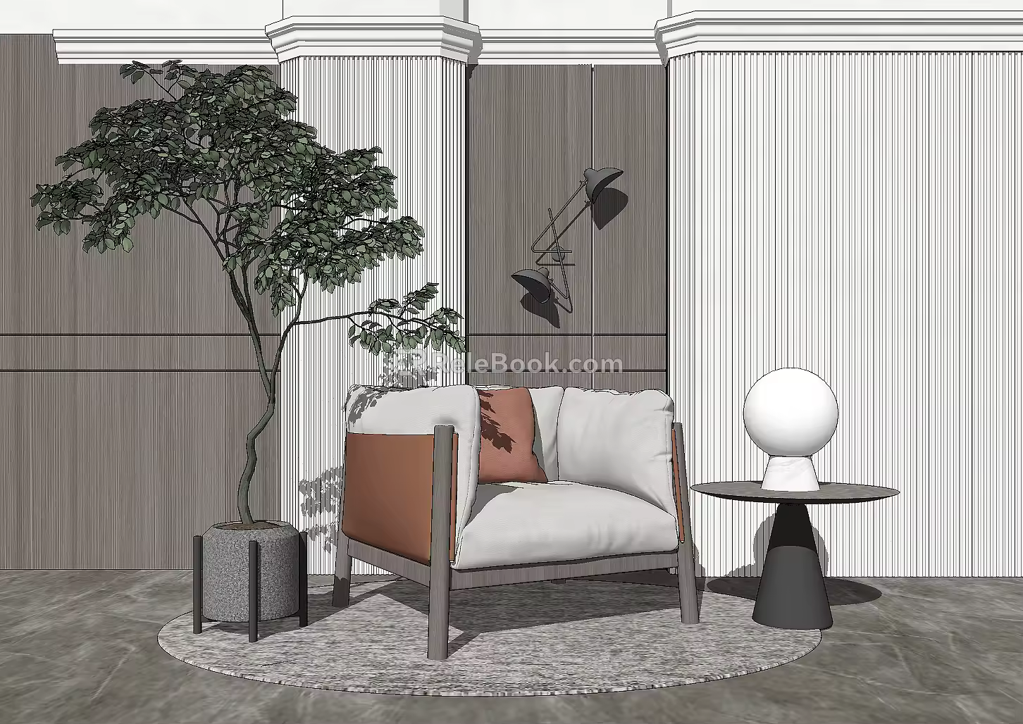 Modern single sofa single chair side several combination 3d model