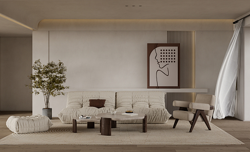 Quiet Living Room Simple Living Room 3d model