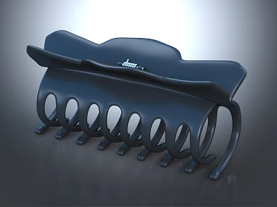 Black Large Hair Claw Clip With Modern Design For Secure Hair Holding 3d model