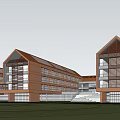 Modern Primary School Simple Primary School 3d model