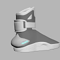 Modern High Top Gray And White Shoes With Strap Detail And White Sole Design