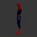Spider Man Superhero Character in Red and Blue Costume Standing with Arms Outstretched