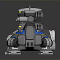 Sci Fi Mechanical Character Creature Design With Gray Blue Yellow Accents And Armor Plates