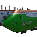 Fendouzhe Deep Sea Submersible With Green Orange Silver Exterior And ESSC Logo