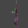 Purple And Green Sci Fi Mech Character With Detailed Armor Structure Design