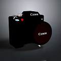 Canon Black Digital Camera Electronic Device With Modern Compact Design And Lens