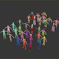 Group Of Game And Movie Characters In Colorful Assorted Outfits Standing Together