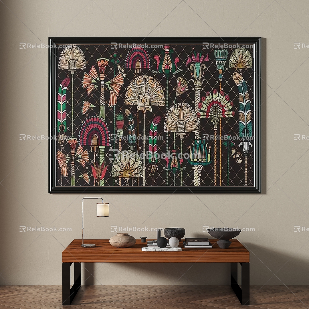 French retro abstract decorative painting 3d model