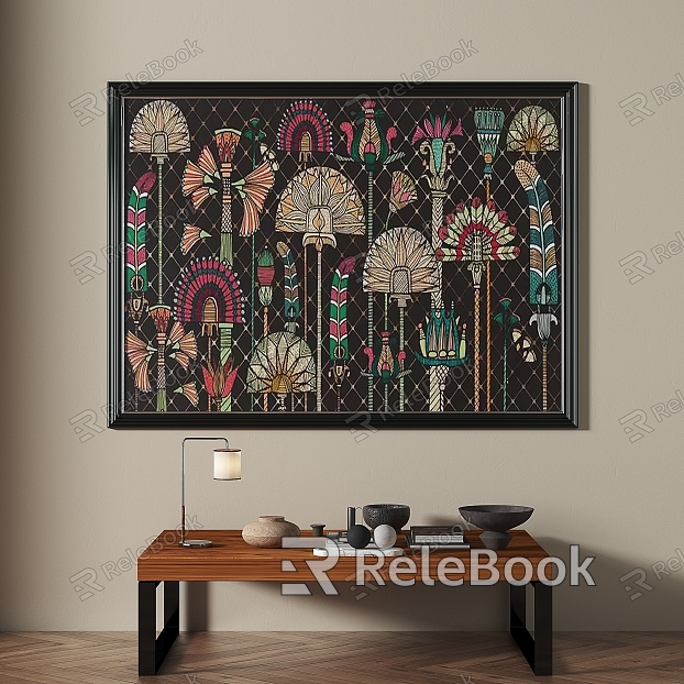 French retro abstract decorative painting model