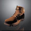 CAT Orange Work Boots With Lace Up Design And Durable Rubber Sole 3d model