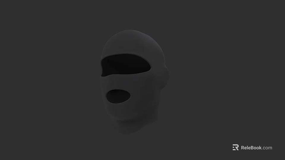 Warm Winter Ski Mask Hat With Eye And Mouth Openings For Cold Weather Protection 3d model 