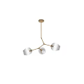 Modern Multi Arm Chandelier With Transparent Glass Shades And Gold Brass Frame