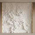White Textured Background Wall With Wooden Frame In Modern Minimalist Interior Design