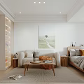 Modern Apartment Interior Featuring Laundry Zone Glass Dividers And Dining Area