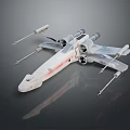 Detailed X Wing Fighter Model Featuring X Shaped Wings And Sci Fi Design