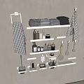Modern Bathroom Wall Mounted Shelf With Towels And Toiletries Storage Organizer