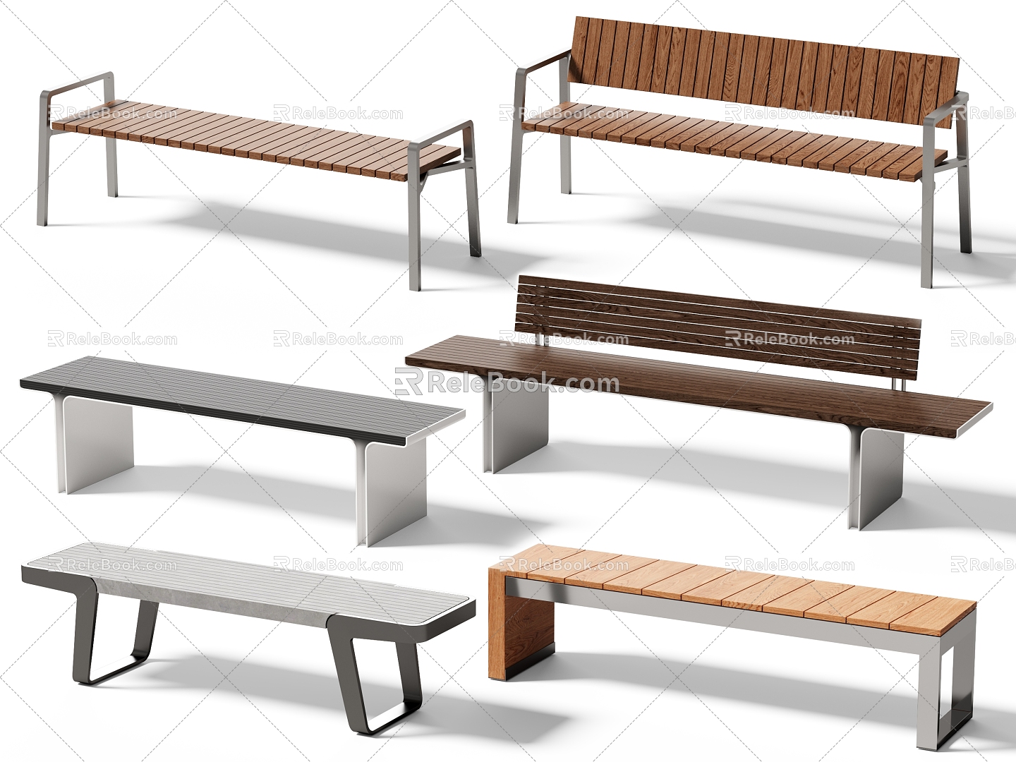 Modern Outdoor Chair Park Bench 3d model