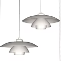 Stylish Modern White Layered Pendant Lights Hanging in Minimalist Interior Design