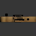 Wooden Electric Guitar With Black Pickguard Light Neck Metal Strings And Tuning Pegs