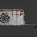 Rusty Old Gasheat Equipment With Metal Fan And Portable Handle