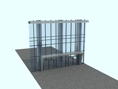 Modern Building Exterior Wall With Large Glass Panels And Metal Frame Structure Design 3d model