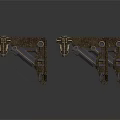 Industrial Mechanical Arm Equipment With Metal Structure And Bolted Connections On White Background