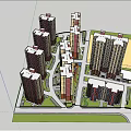 Residential Street Scenery With High Rise Buildings Lush Trees Pedestrians And Parked Car